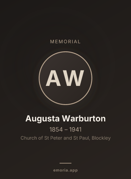 Memorial portrait of Augusta Warburton