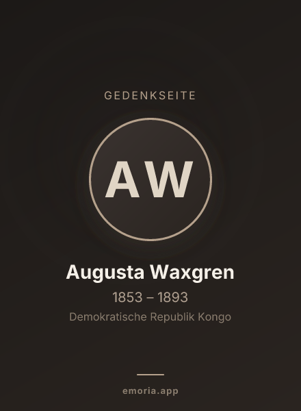Gedenkportrait von Augusta Waxgren