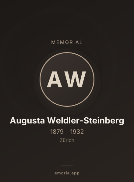Memorial portrait of Augusta Weldler-Steinberg