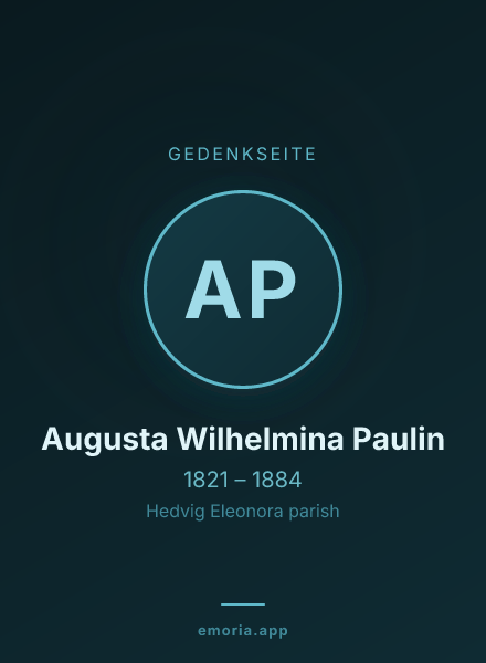 Gedenkportrait von Augusta Wilhelmina Paulin