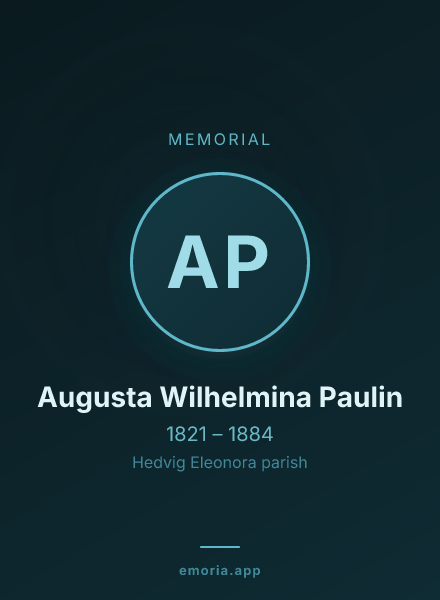 Memorial portrait of Augusta Wilhelmina Paulin
