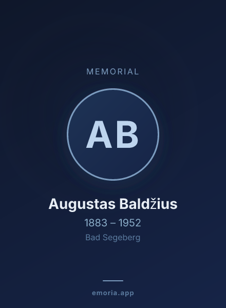 Memorial portrait of Augustas Baldžius