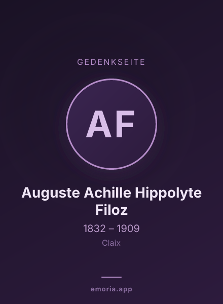 Gedenkportrait von Auguste Achille Hippolyte Filoz