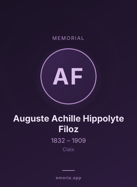 Memorial portrait of Auguste Achille Hippolyte Filoz