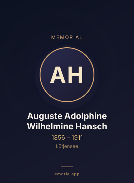 Memorial portrait of Auguste Adolphine Wilhelmine Hansch