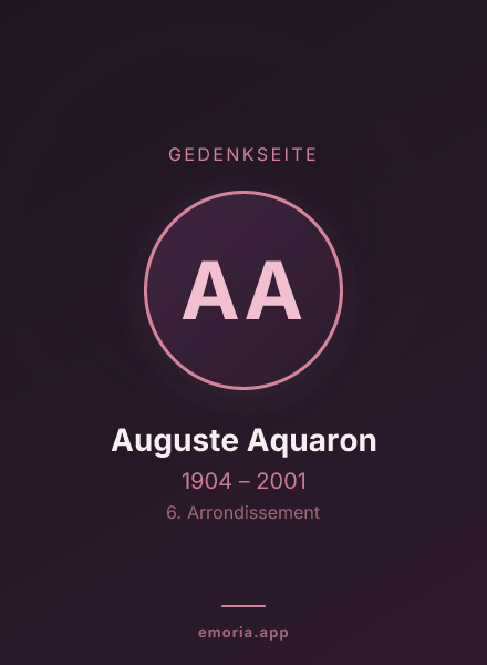 Gedenkportrait von Auguste Aquaron