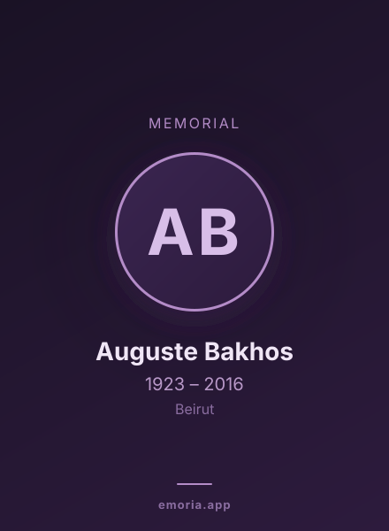 Memorial portrait of Auguste Bakhos