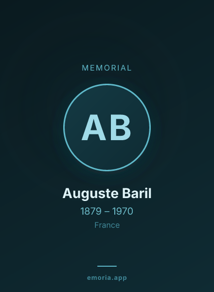 Memorial portrait of Auguste Baril