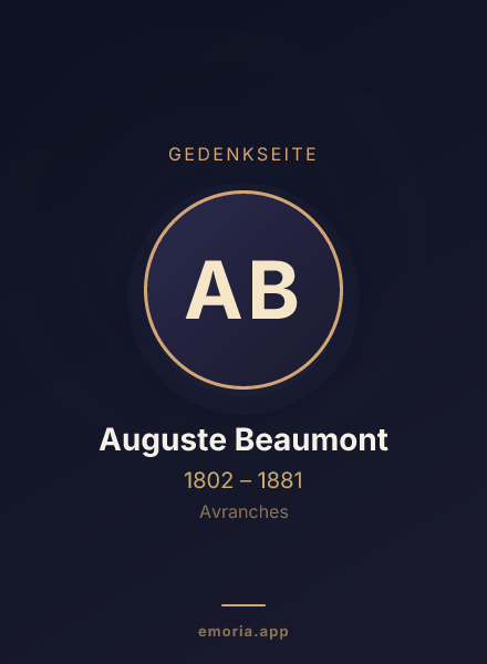 Gedenkportrait von Auguste Beaumont