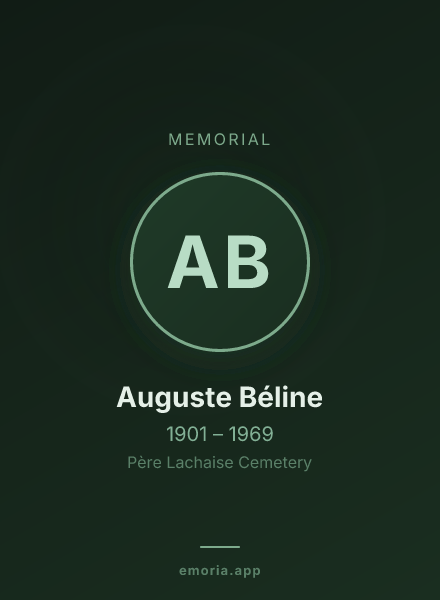 Memorial portrait of Auguste Béline