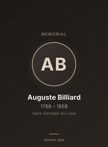 Memorial portrait of Auguste Billiard