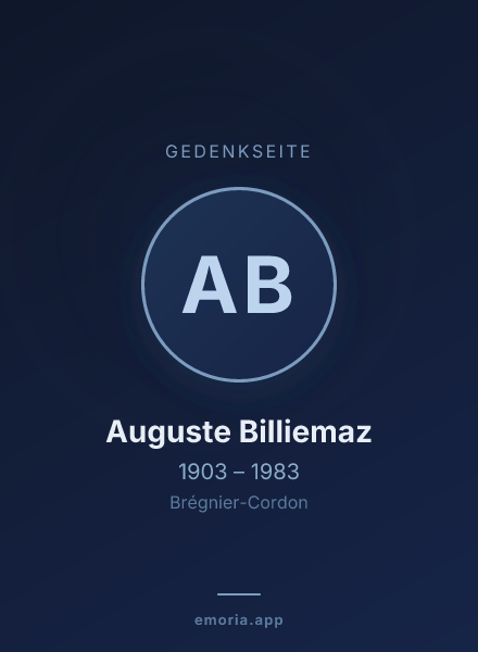 Gedenkportrait von Auguste Billiemaz
