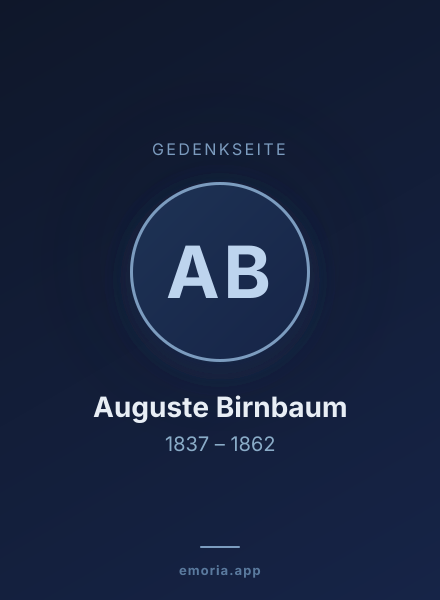 Gedenkportrait von Auguste Birnbaum