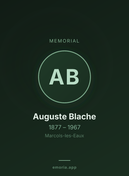 Memorial portrait of Auguste Blache