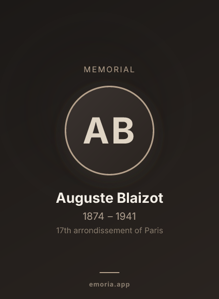 Memorial portrait of Auguste Blaizot