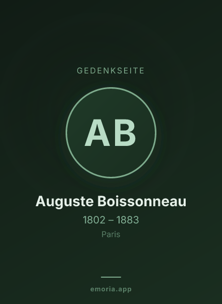 Gedenkportrait von Auguste Boissonneau