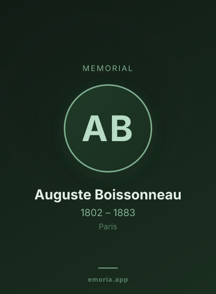 Memorial portrait of Auguste Boissonneau