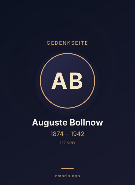 Gedenkportrait von Auguste Bollnow