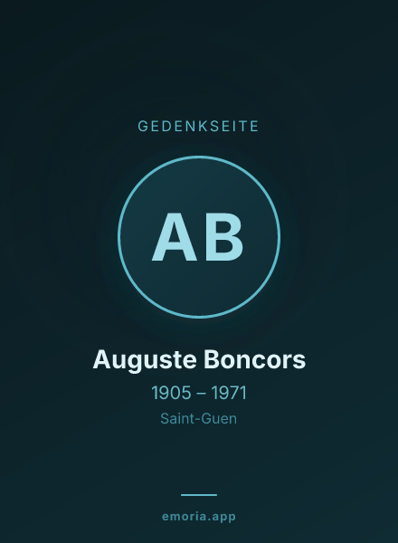 Gedenkportrait von Auguste Boncors