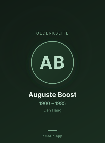 Gedenkportrait von Auguste Boost