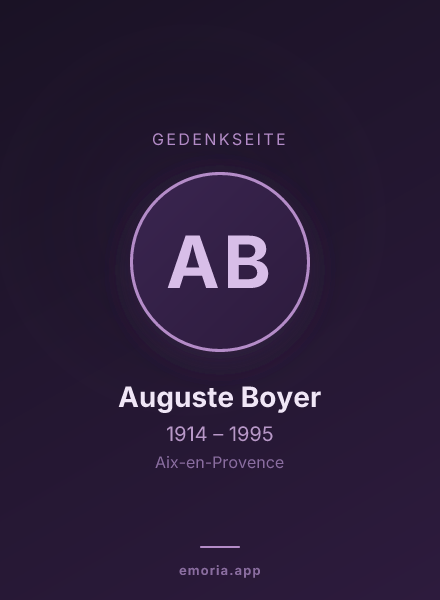 Gedenkportrait von Auguste Boyer