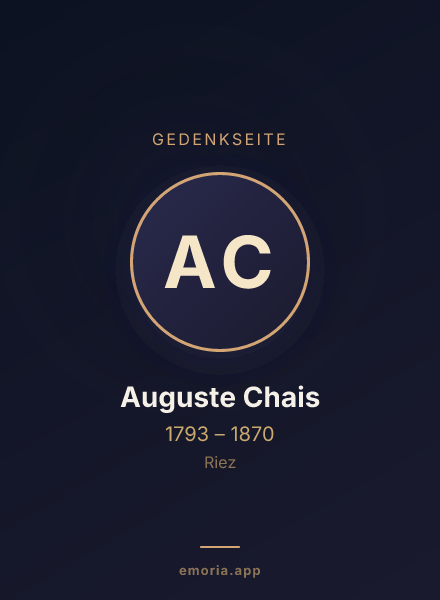 Gedenkportrait von Auguste Chais