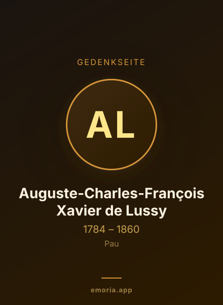 Gedenkportrait von Auguste-Charles-François Xavier de Lussy
