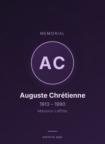 Memorial portrait of Auguste Chrétienne