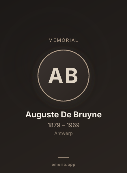 Memorial portrait of Auguste De Bruyne