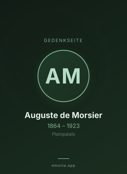 Gedenkportrait von Auguste de Morsier