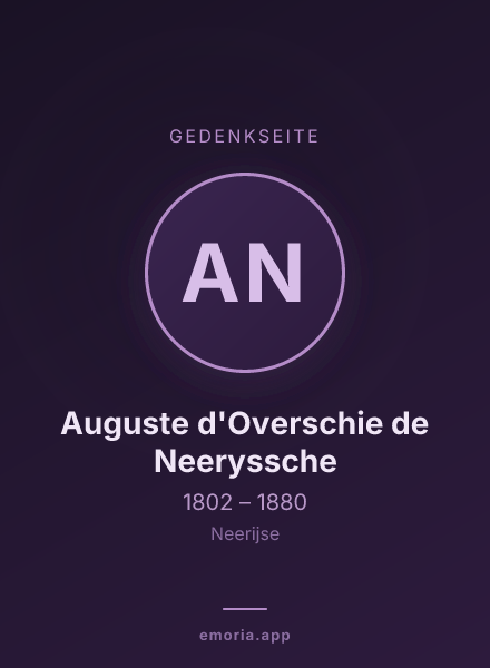 Gedenkportrait von Auguste d'Overschie de Neeryssche