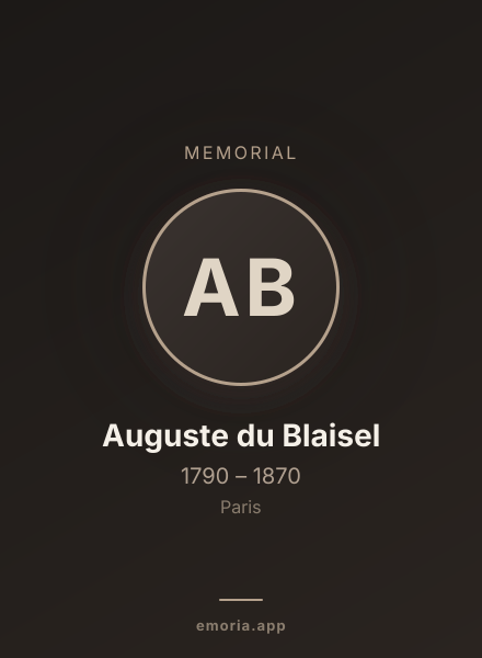 Memorial portrait of Auguste du Blaisel