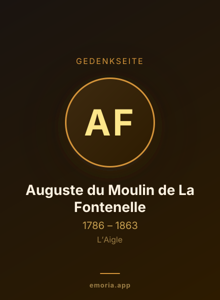 Gedenkportrait von Auguste du Moulin de La Fontenelle