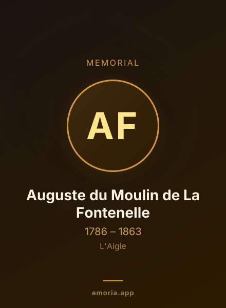 Memorial portrait of Auguste du Moulin de La Fontenelle
