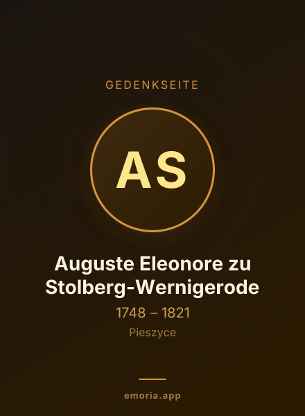 Gedenkportrait von Auguste Eleonore zu Stolberg-Wernigerode