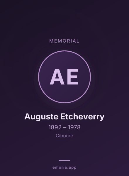 Memorial portrait of Auguste Etcheverry