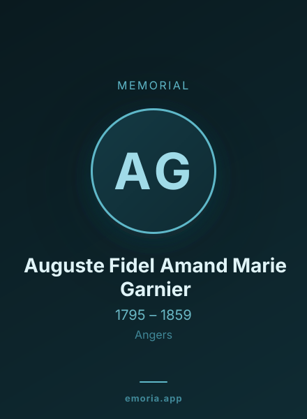 Memorial portrait of Auguste Fidel Amand Marie Garnier