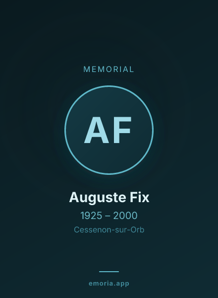 Memorial portrait of Auguste Fix