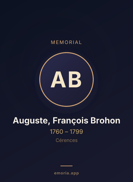 Memorial portrait of Auguste, François Brohon