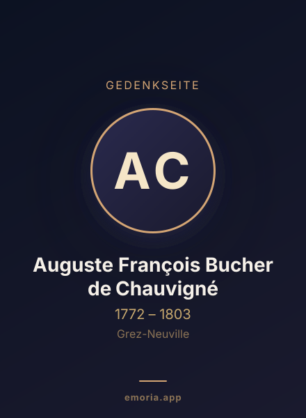 Gedenkportrait von Auguste François Bucher de Chauvigné