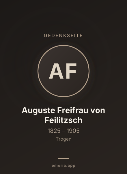 Gedenkportrait von Auguste Freifrau von Feilitzsch