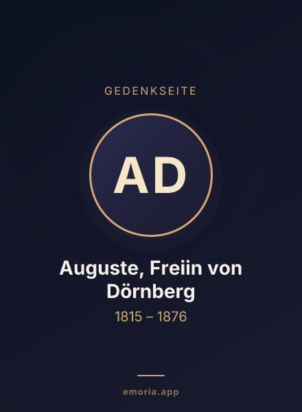 Gedenkportrait von Auguste, Freiin von Dörnberg