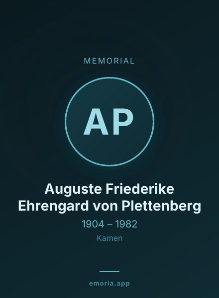 Memorial portrait of Auguste Friederike Ehrengard von Plettenberg