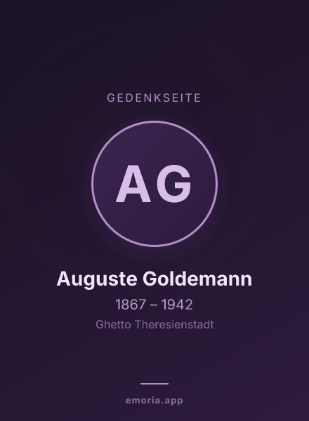 Gedenkportrait von Auguste Goldemann