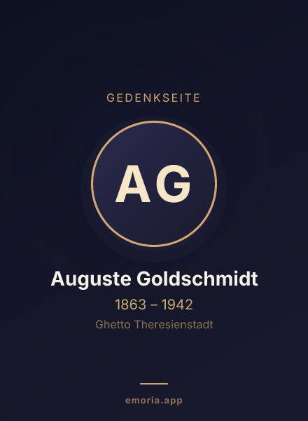Gedenkportrait von Auguste Goldschmidt