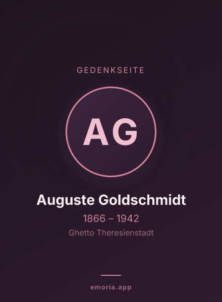 Gedenkportrait von Auguste Goldschmidt