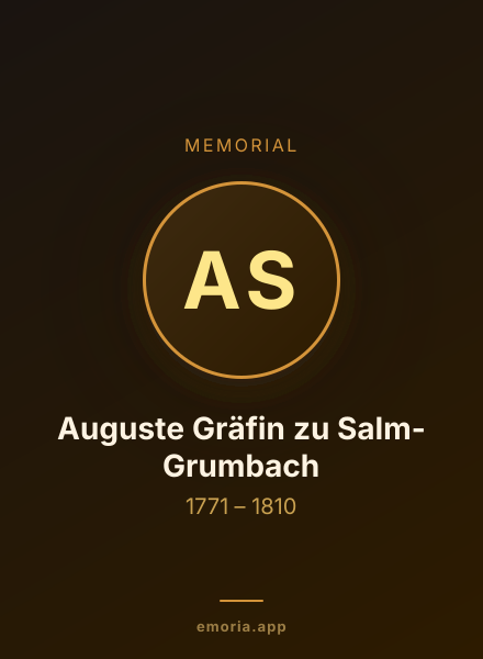 Memorial portrait of Auguste Gräfin zu Salm-Grumbach