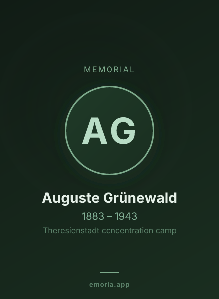 Memorial portrait of Auguste Grünewald