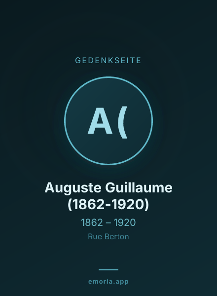 Gedenkportrait von Auguste Guillaume (1862-1920)