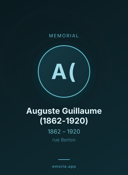 Memorial portrait of Auguste Guillaume (1862-1920)